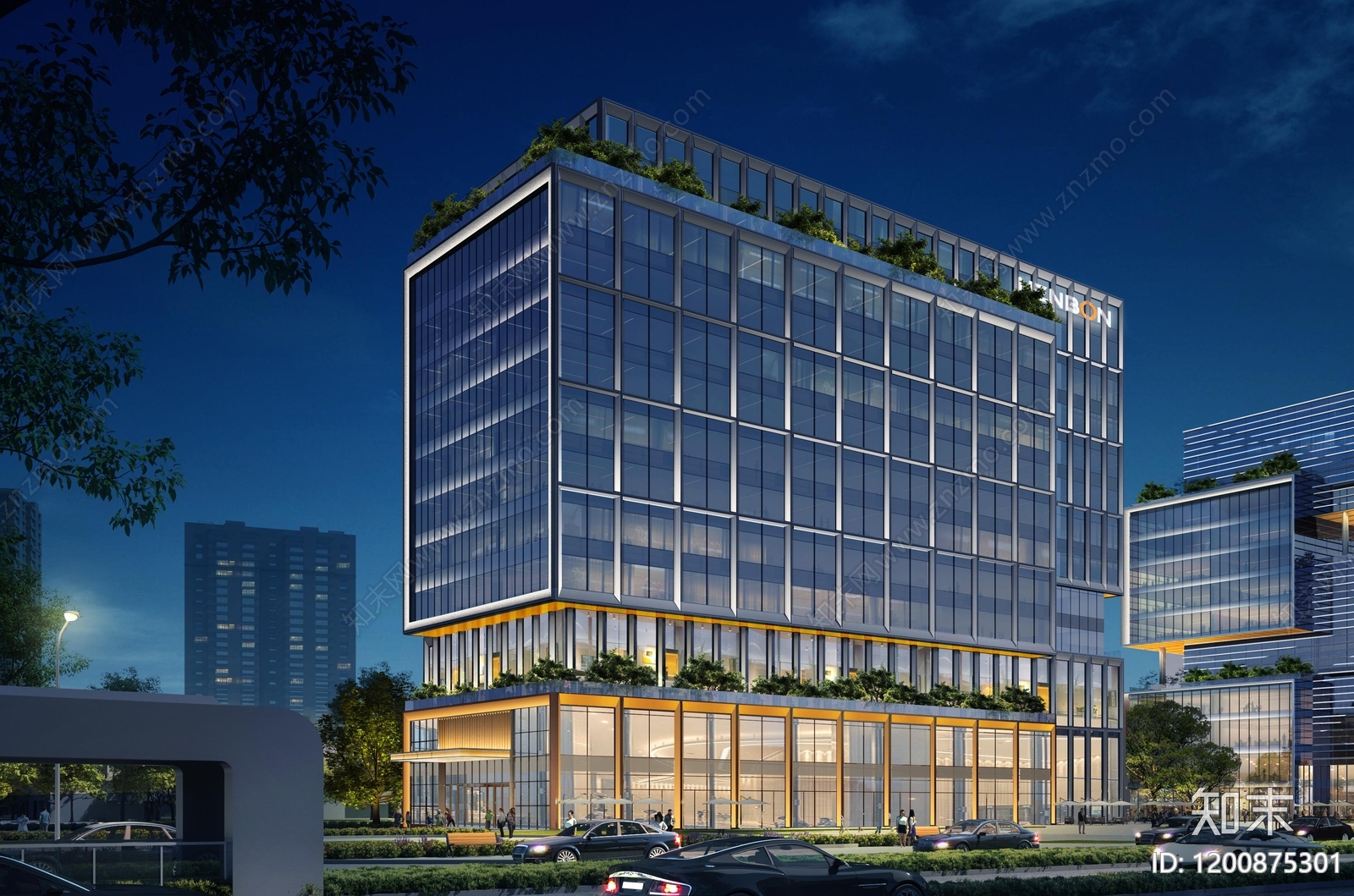 现代办公楼建筑cad施工图下载【ID:1200875301】