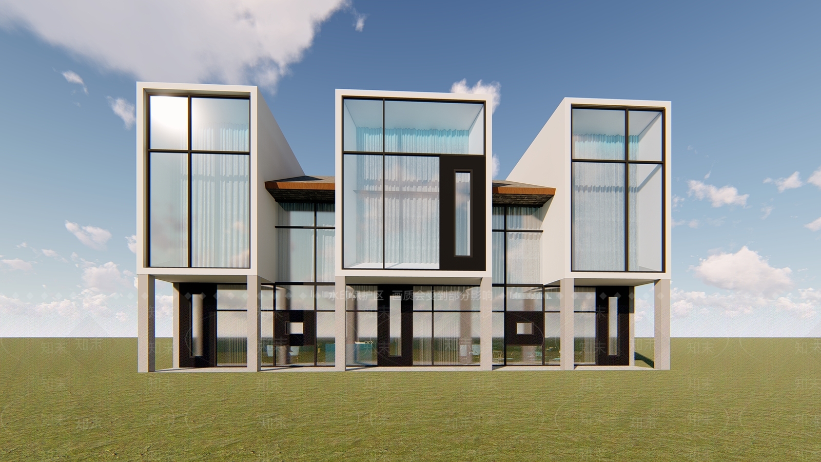 现代极简小公建SU模型下载【ID:1200767557】