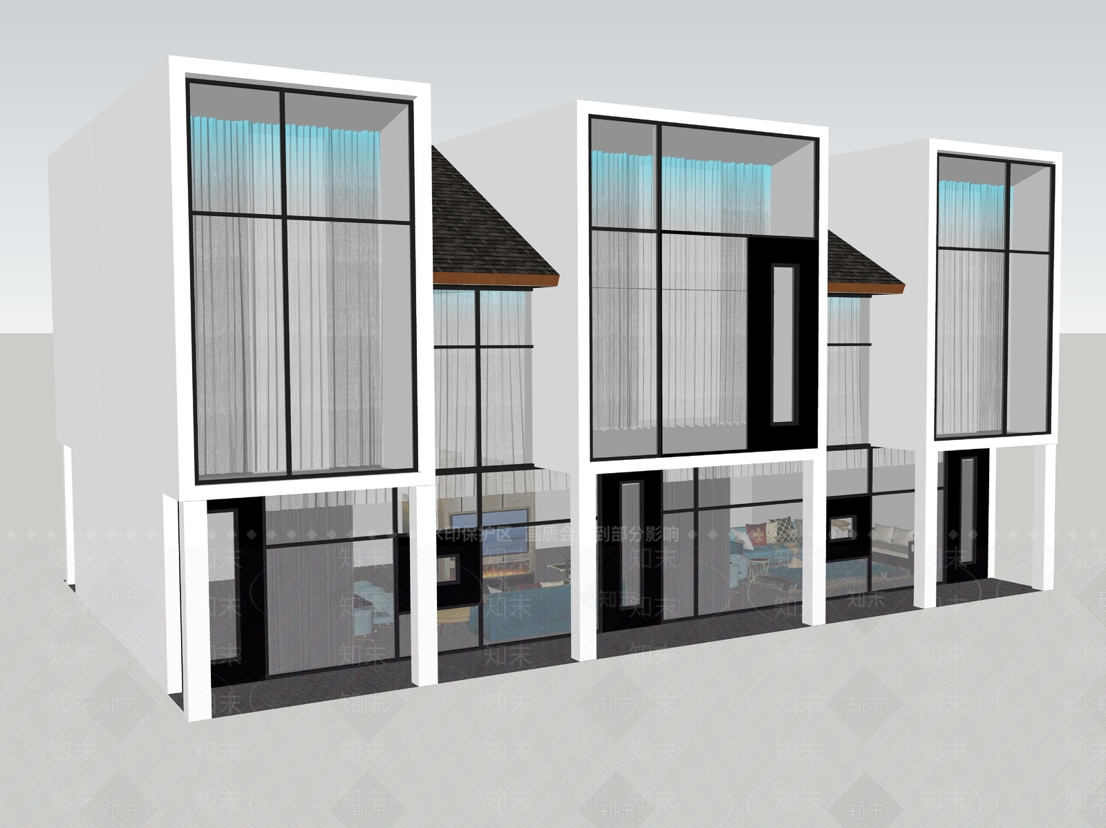 现代极简小公建SU模型下载【ID:1200767557】