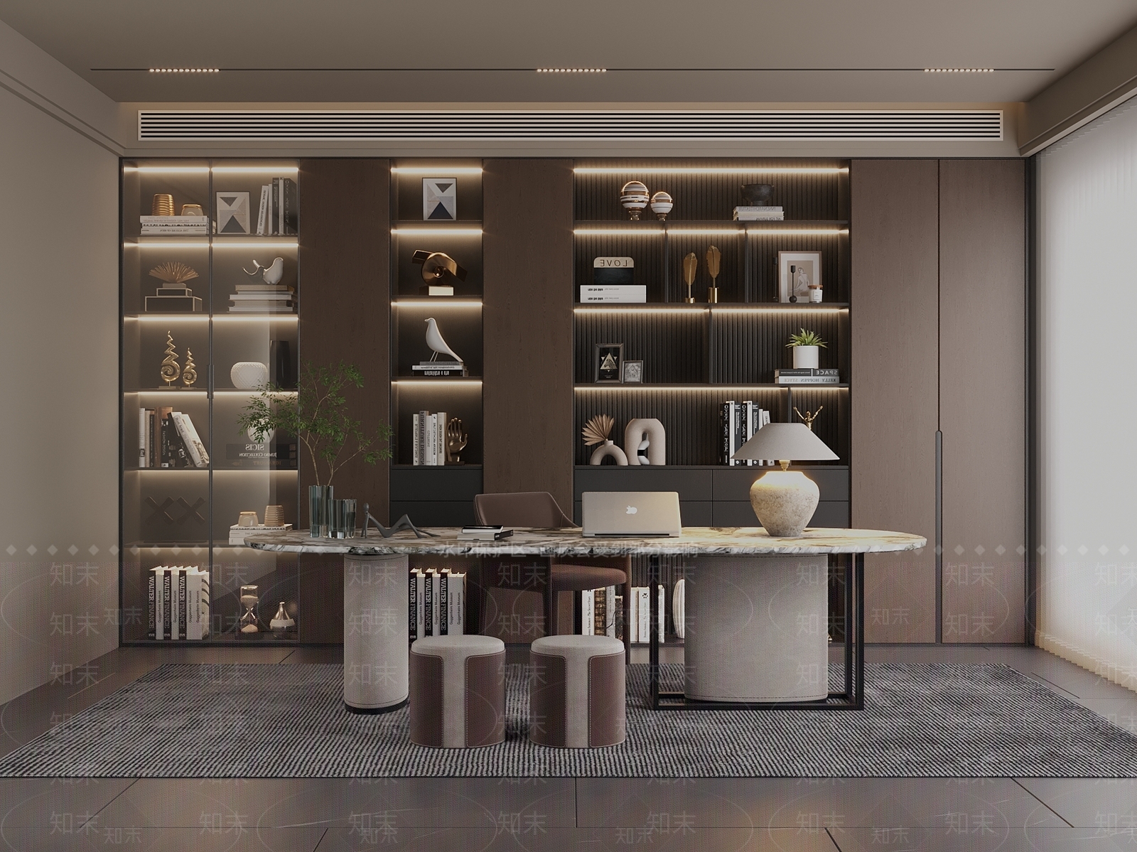 意式中古书房3D模型下载【ID:1200768487】