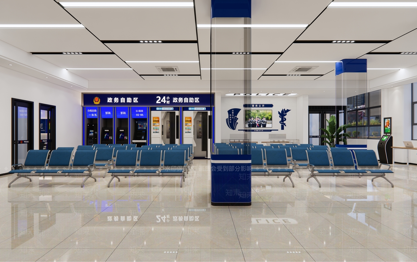 现代简约办事大厅SU模型下载【ID:1200769876】