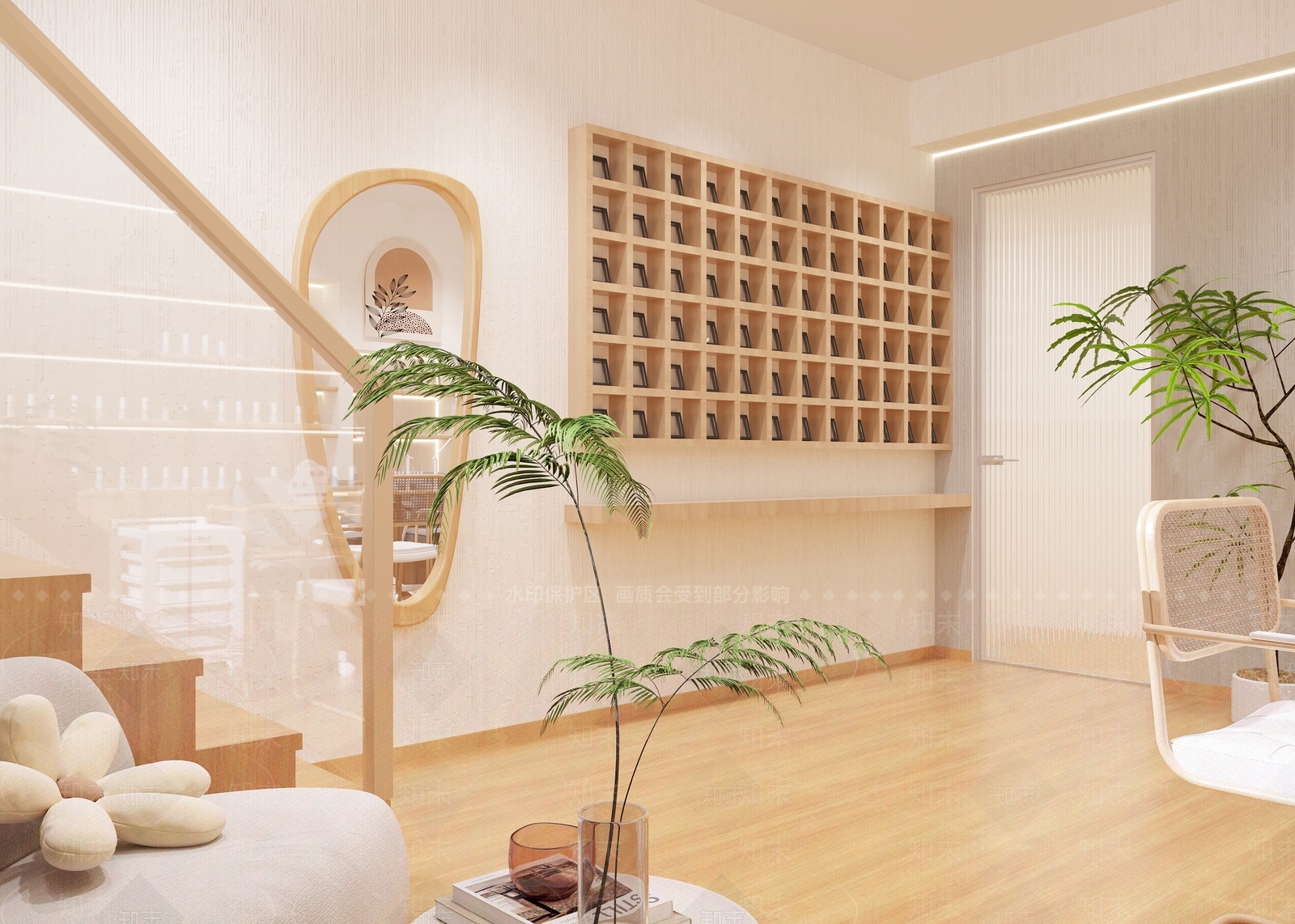 日式原木美甲店3D模型下载【ID:1200770664】