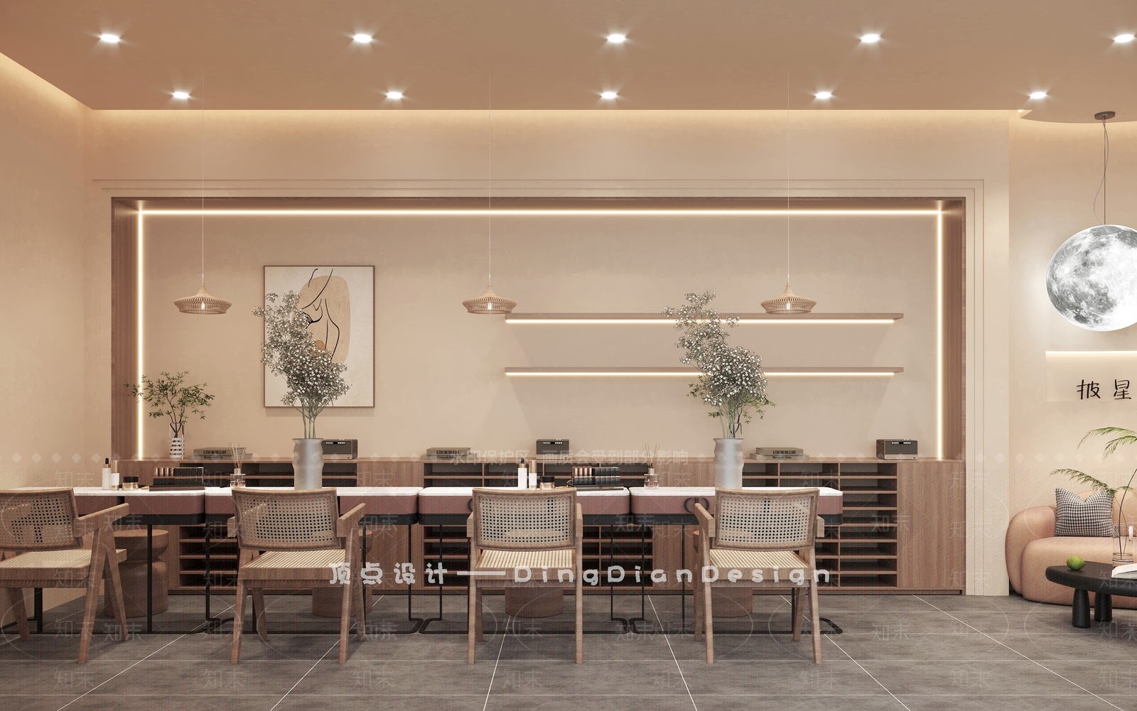 日式原木美甲店3D模型下载【ID:1200770941】
