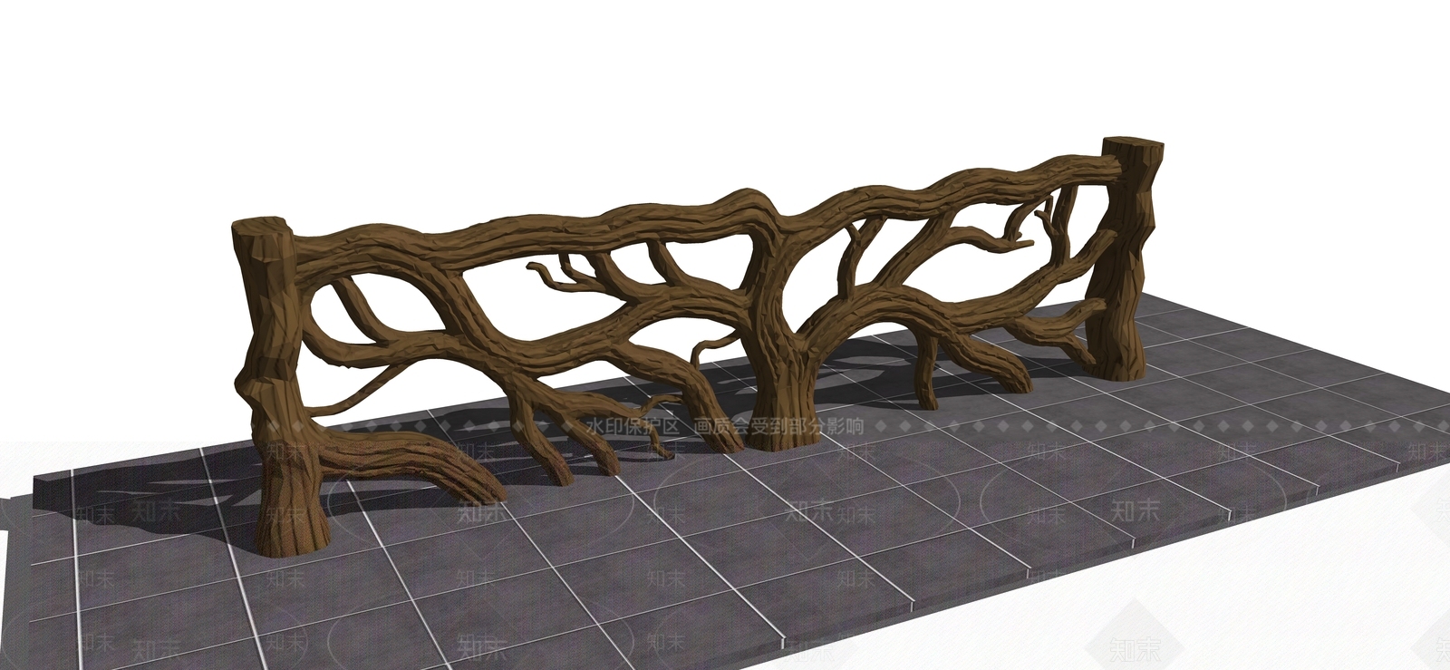 现代景观围栏SU模型下载【ID:1200772287】