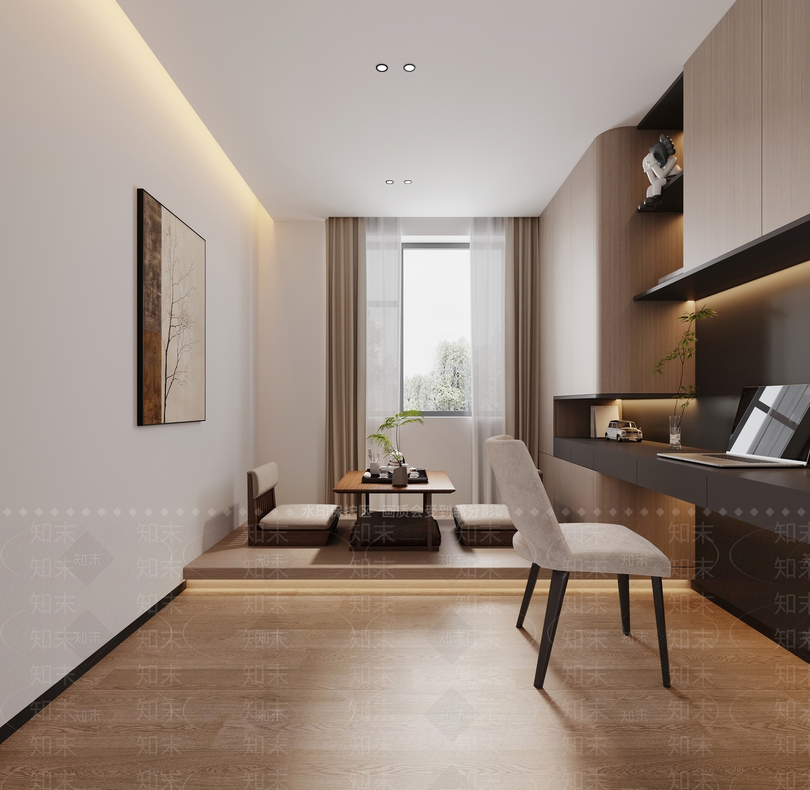 现代书房3D模型下载【ID:1200773049】