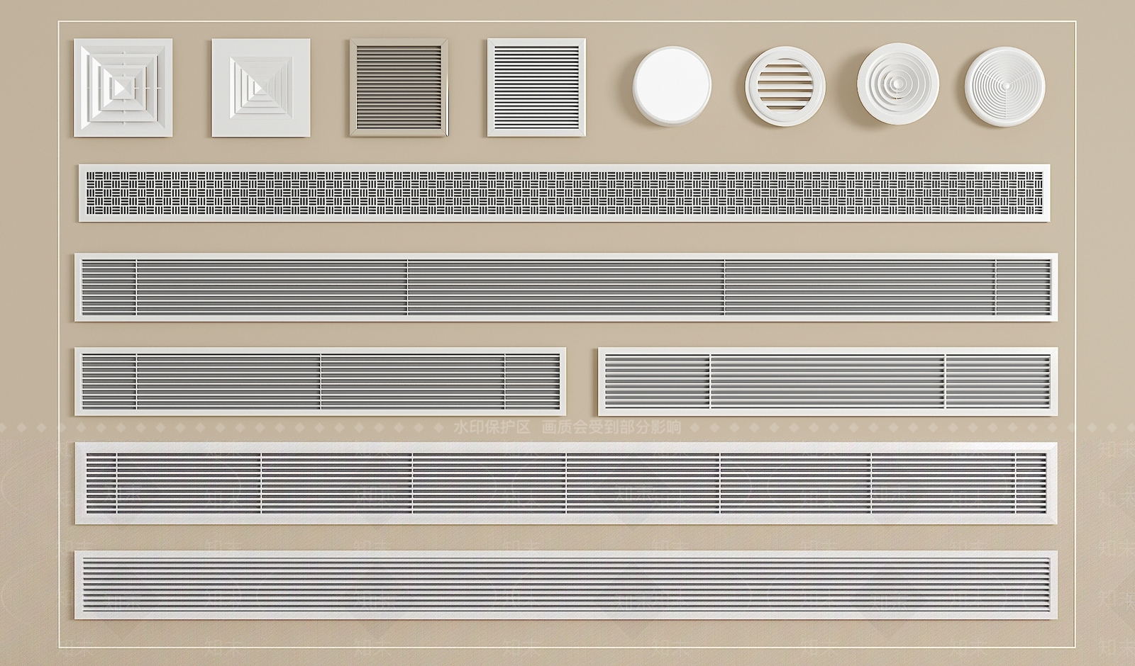 空调出风口3D模型下载【ID:1200773248】