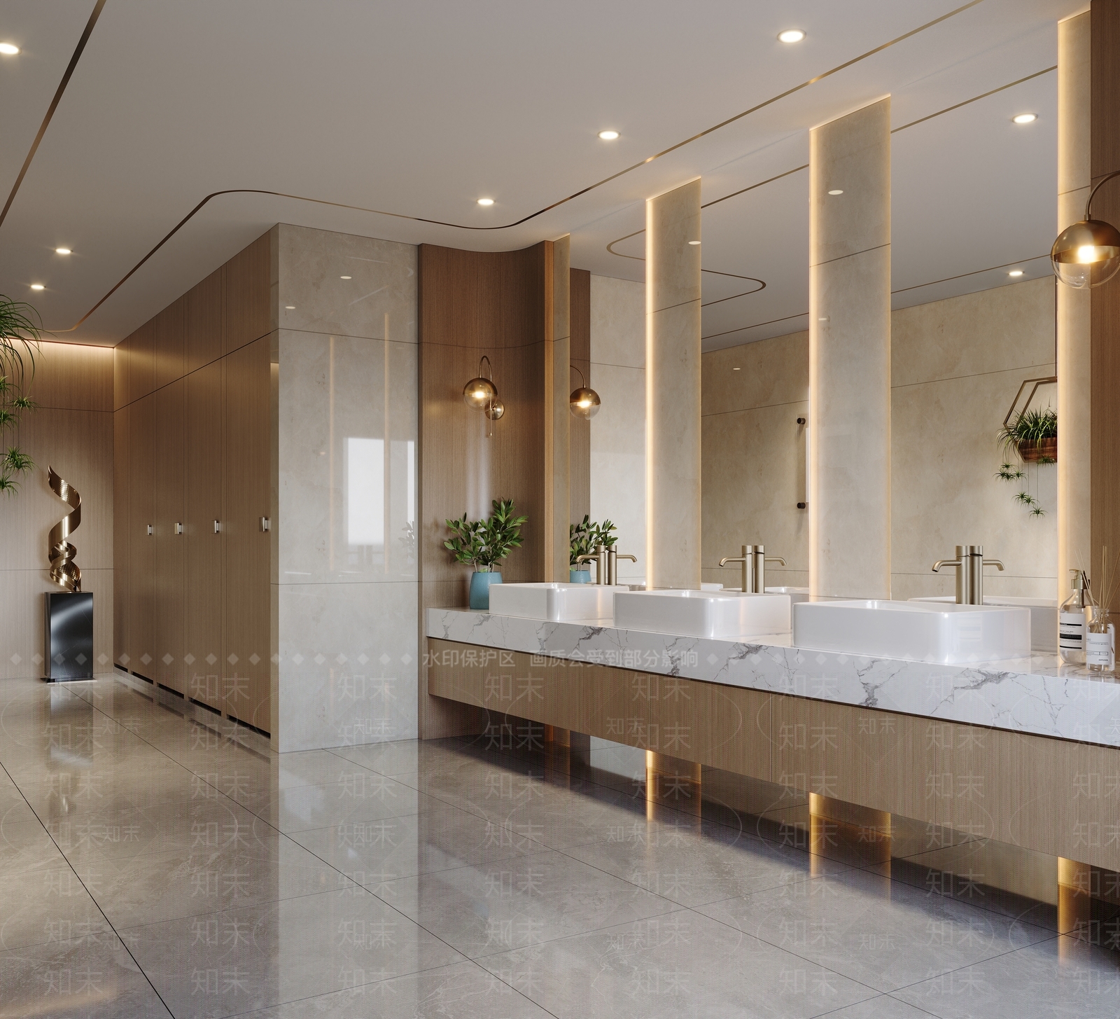 现代公共卫生间3D模型下载【ID:1200773829】