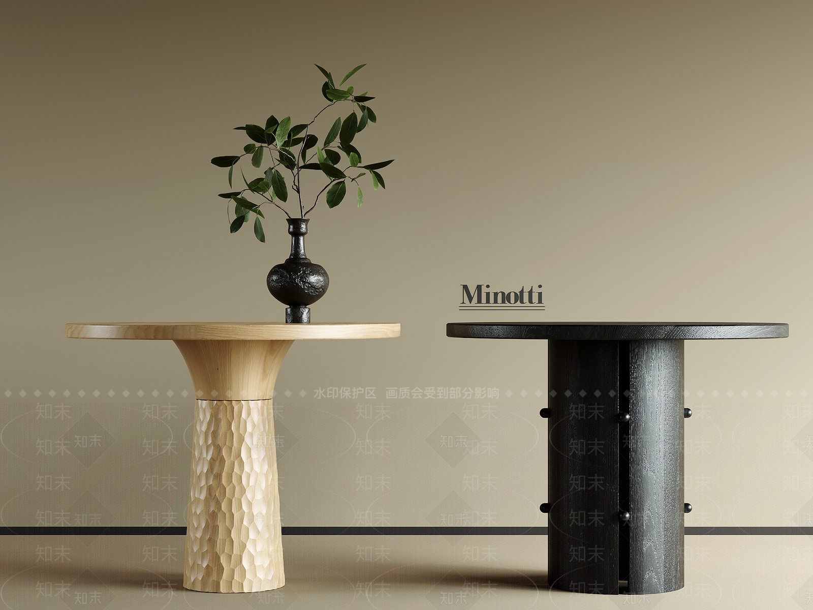 现代中古餐桌3D模型下载【ID:1200774030】