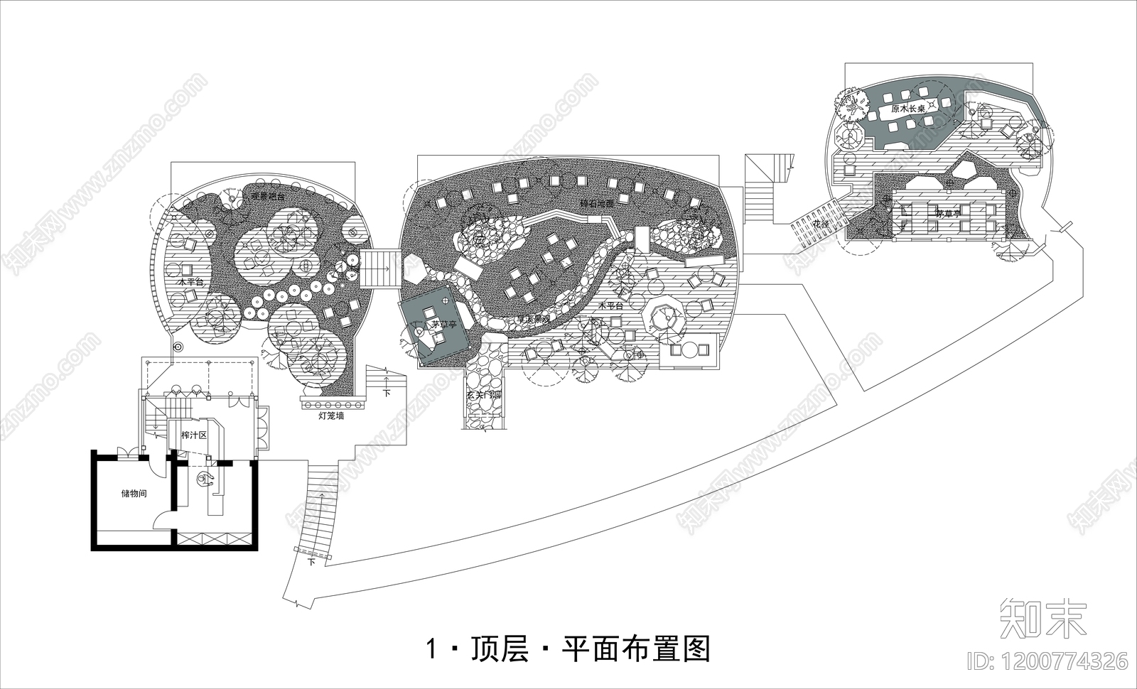 景观平面图cad施工图下载【ID:1200774326】