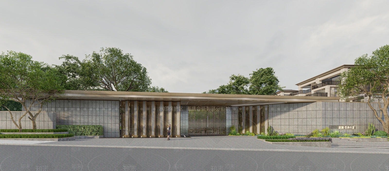 新中式现代小区景观SU模型下载【ID:1200777045】