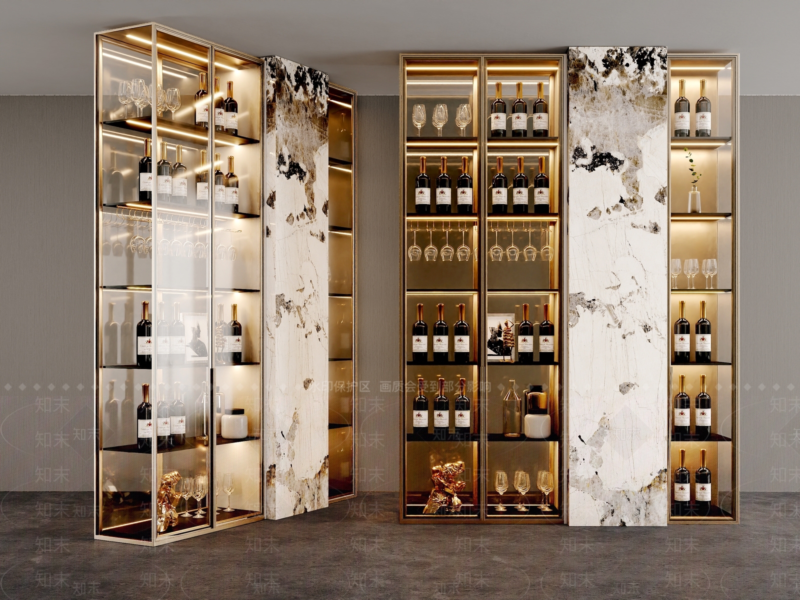 现代轻奢酒柜3D模型下载【ID:1200777338】