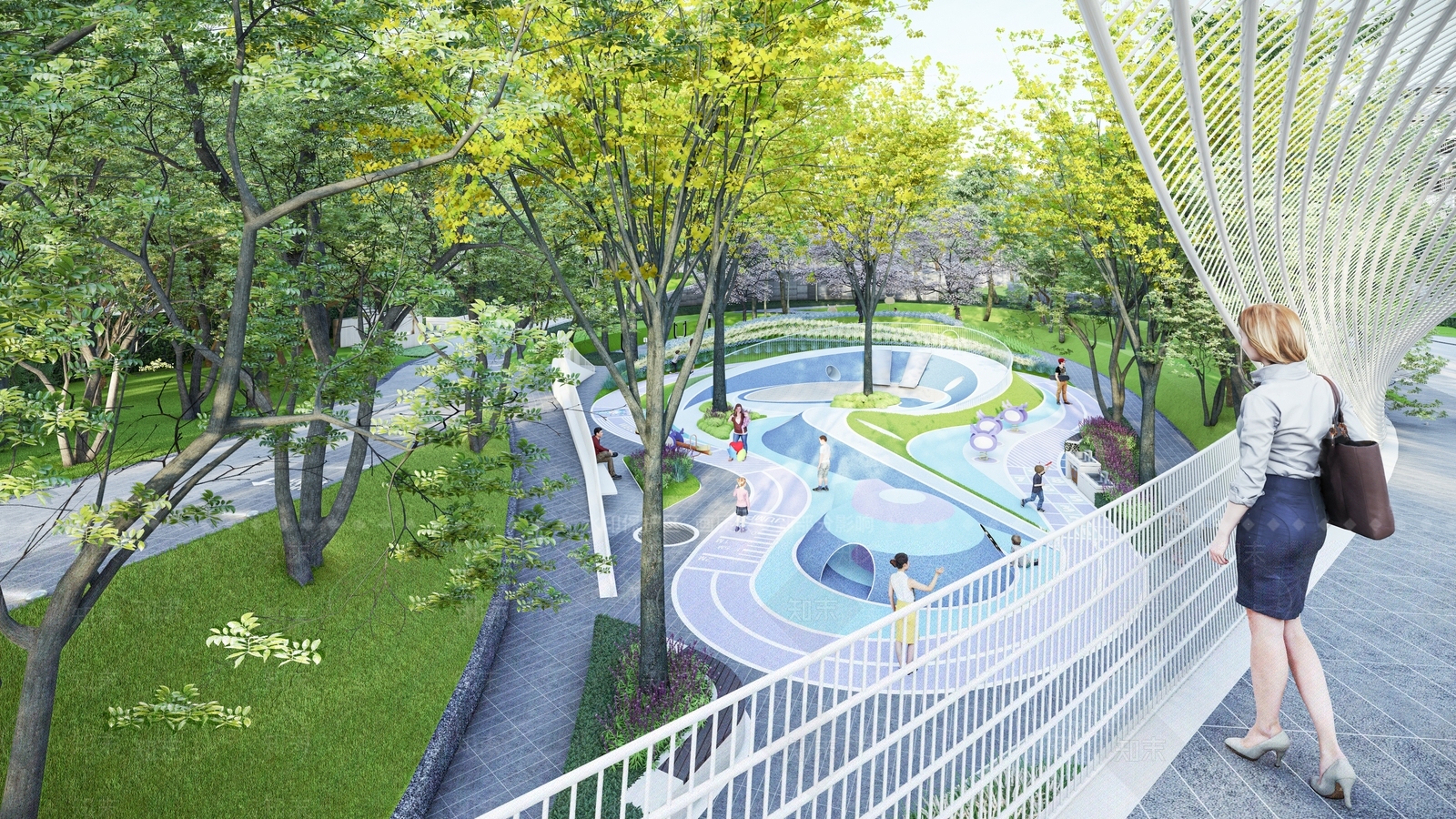 现代景观公园SU模型下载【ID:1200778401】
