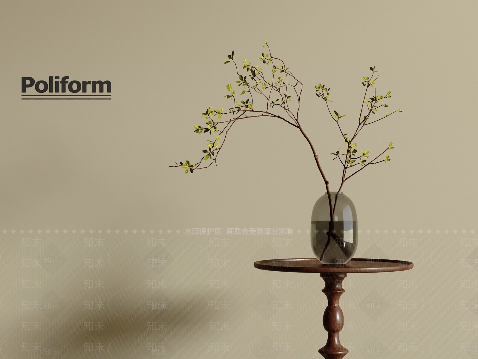 现代极简绿植摆件3D模型下载【ID:1200778694】