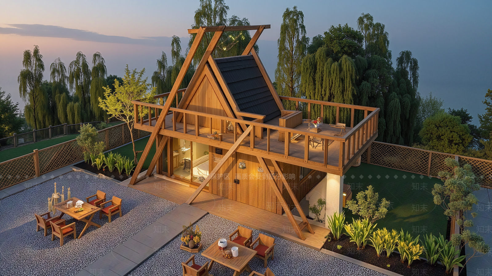 现代原木其他景观小建筑SU模型下载【ID:1200780911】