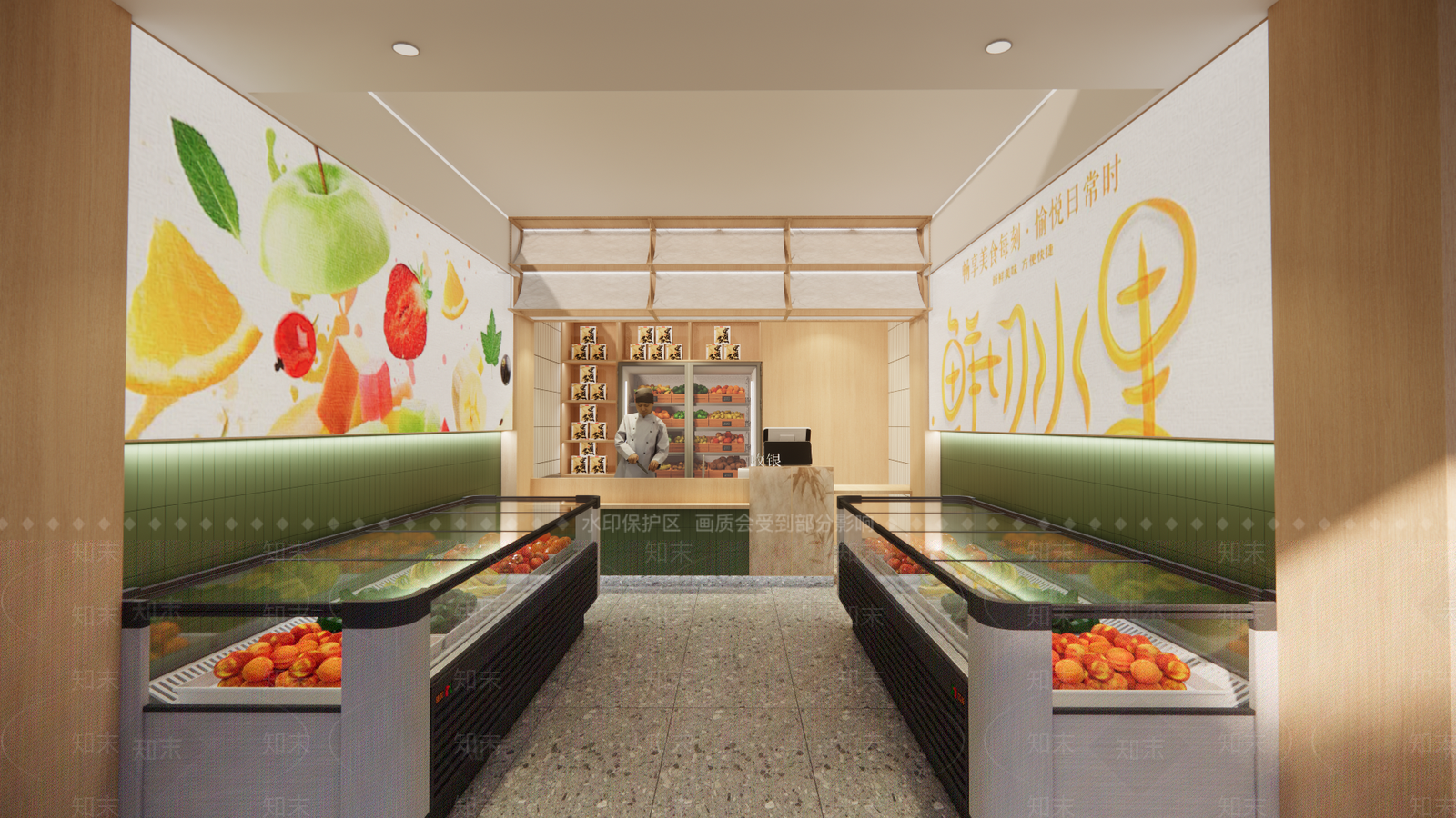 现代日式水果店SU模型下载【ID:1200781889】
