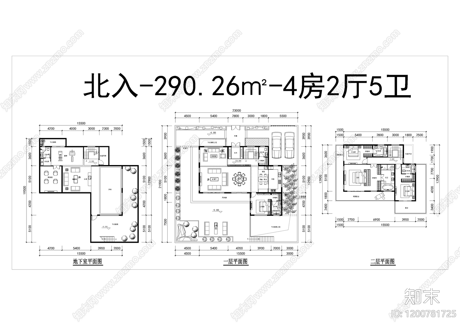 现代别墅建筑cad施工图下载【ID:1200781725】