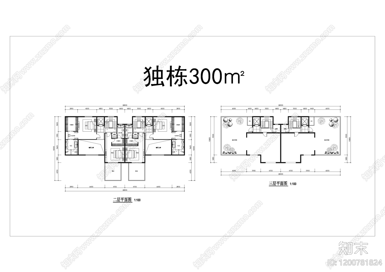 现代别墅建筑cad施工图下载【ID:1200781824】