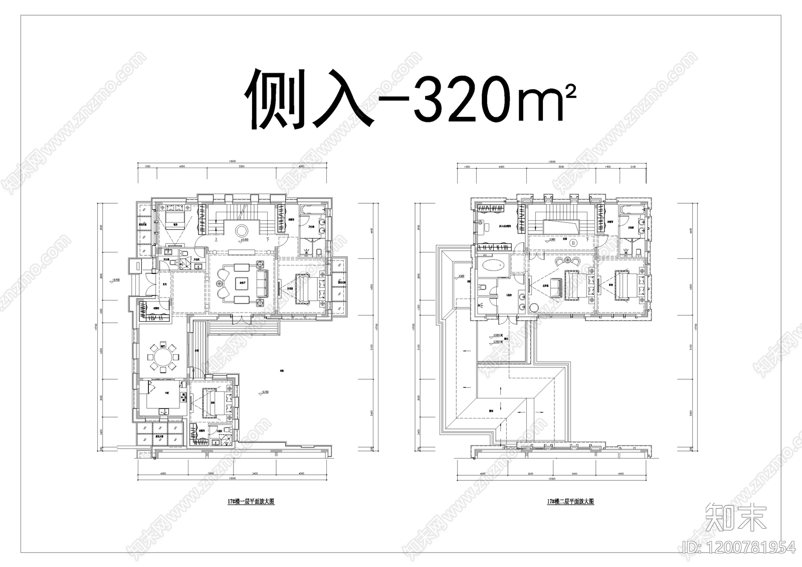 现代别墅建筑cad施工图下载【ID:1200781954】