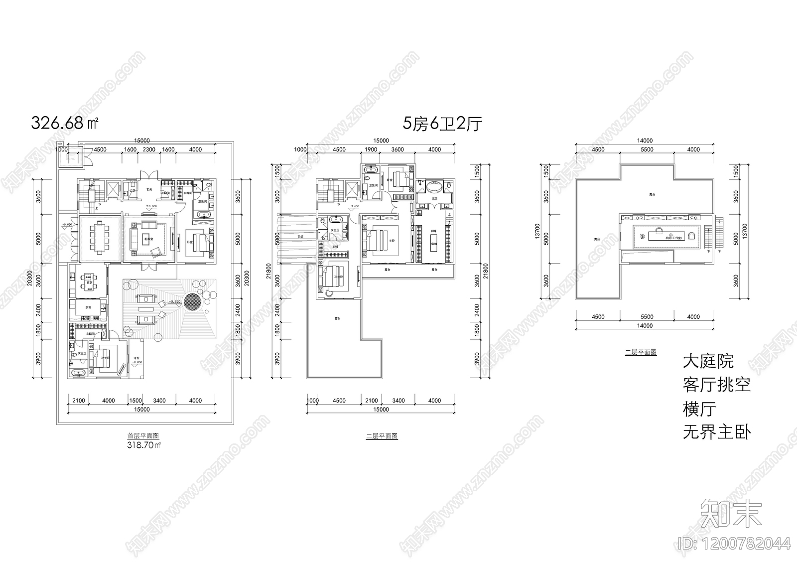 现代别墅建筑cad施工图下载【ID:1200782044】