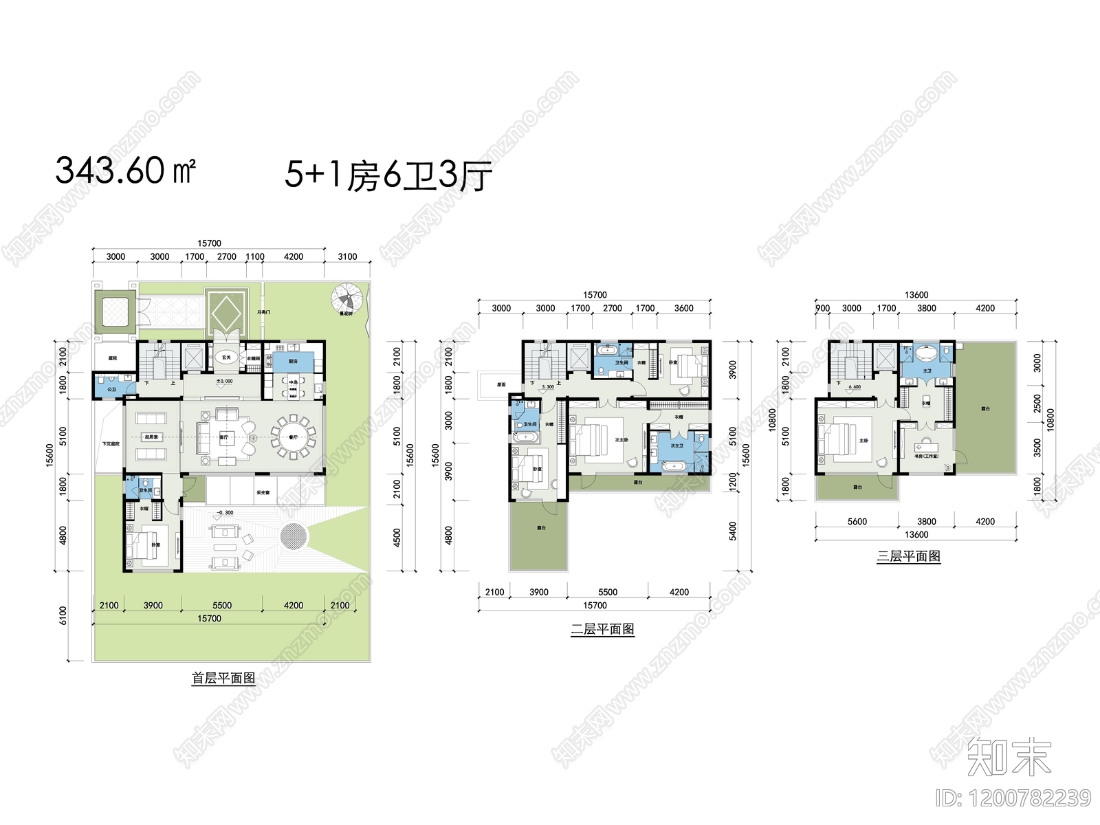 现代别墅建筑施工图下载【ID:1200782239】