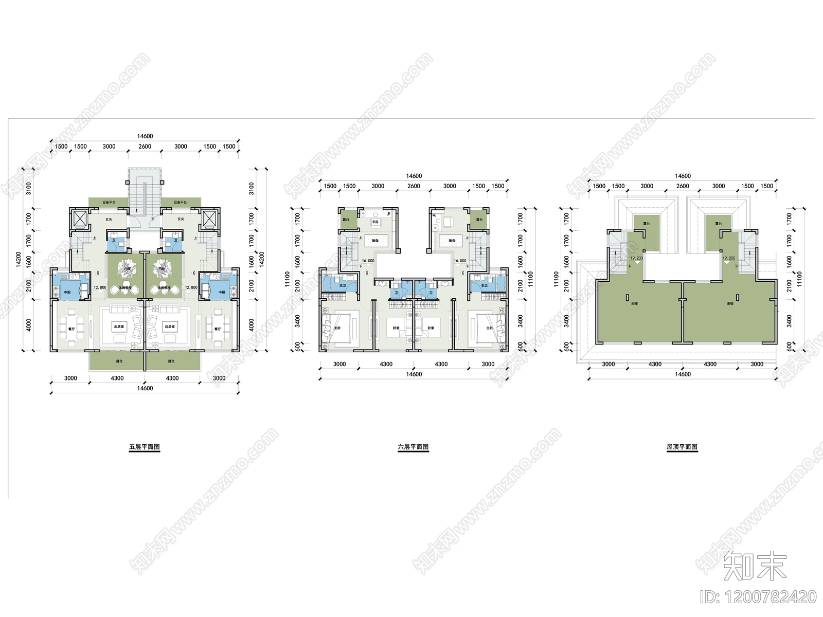 现代别墅建筑cad施工图下载【ID:1200782420】