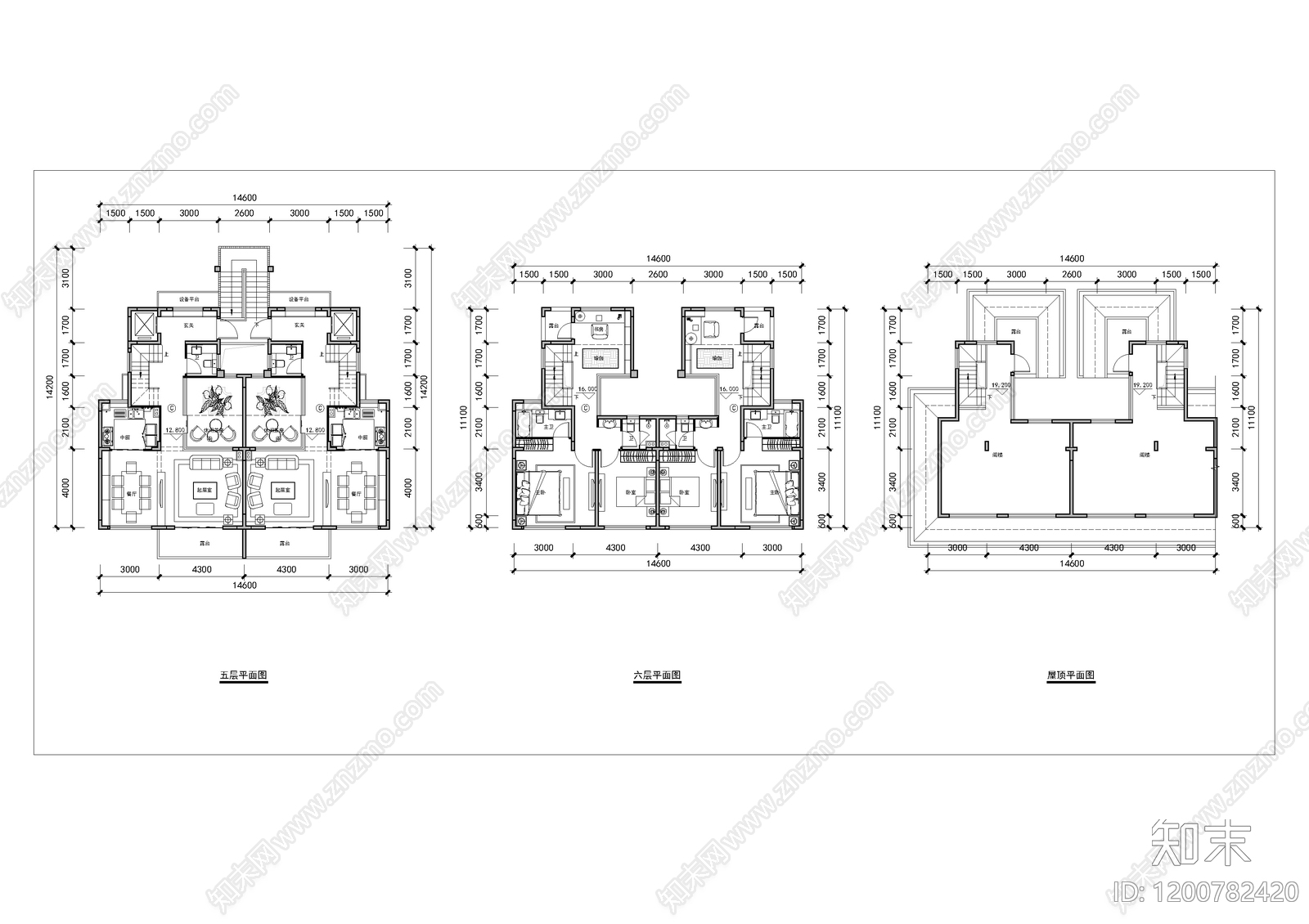 现代别墅建筑cad施工图下载【ID:1200782420】