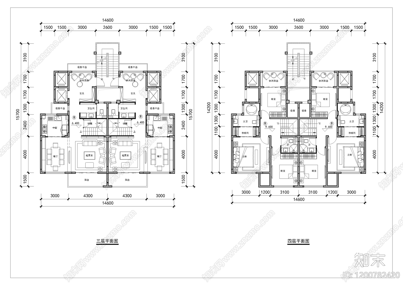 现代别墅建筑cad施工图下载【ID:1200782420】