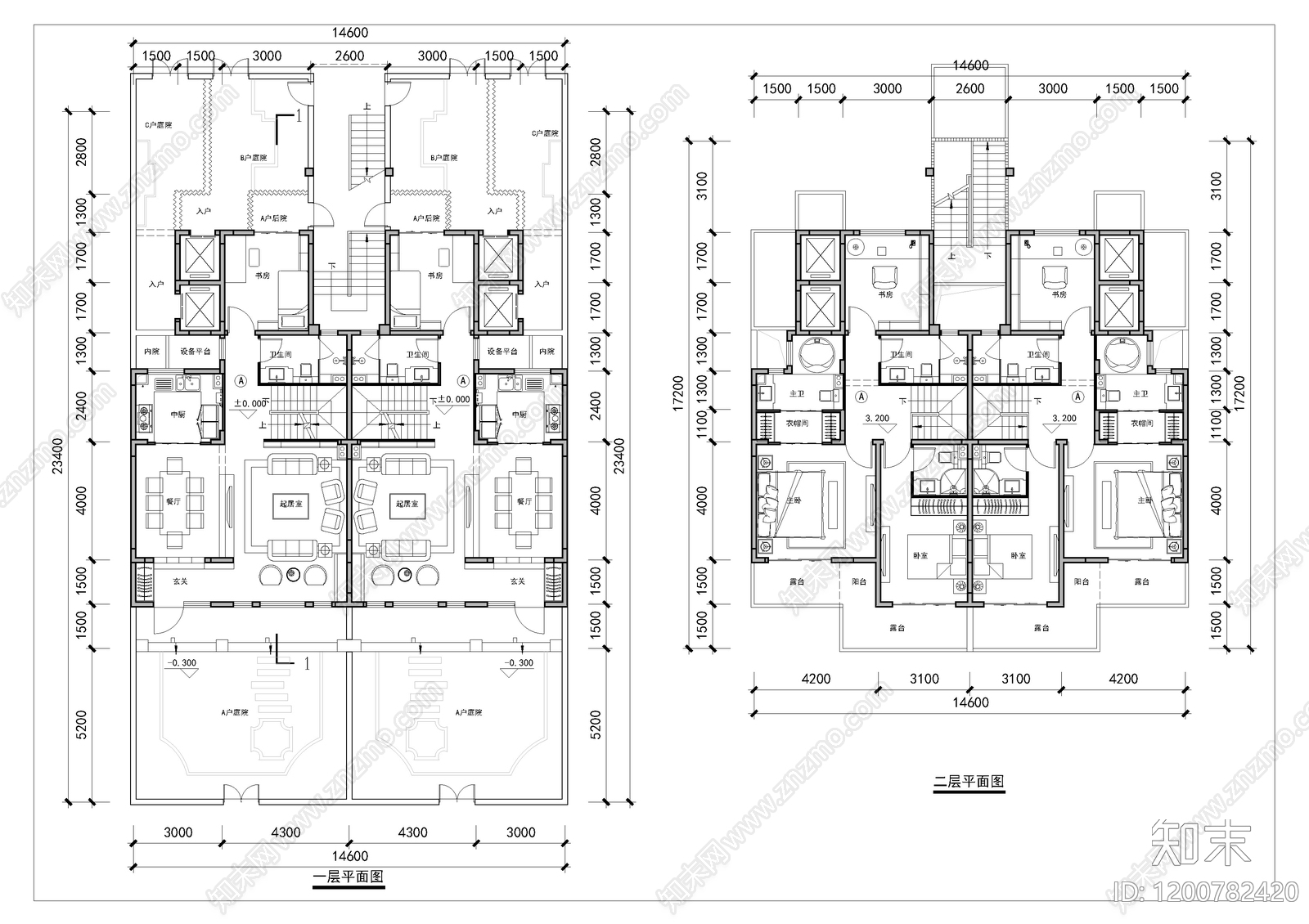 现代别墅建筑cad施工图下载【ID:1200782420】