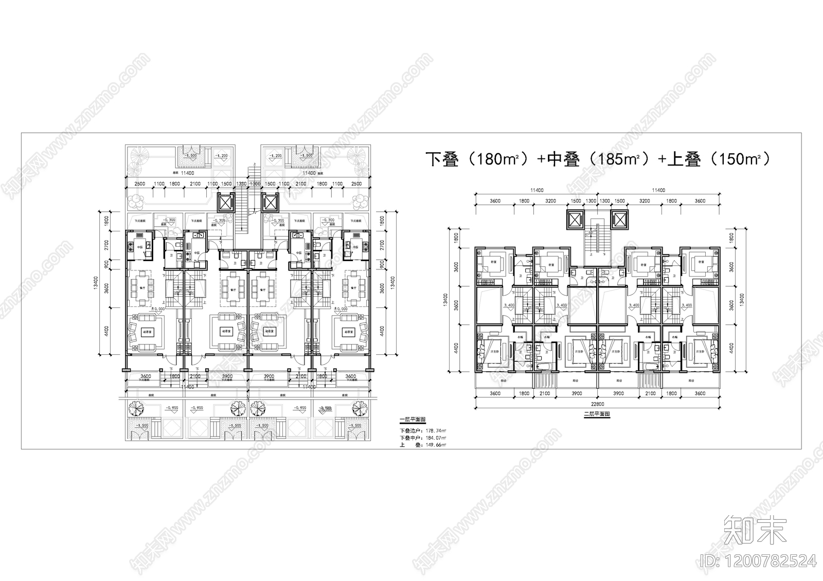 现代别墅建筑cad施工图下载【ID:1200782524】