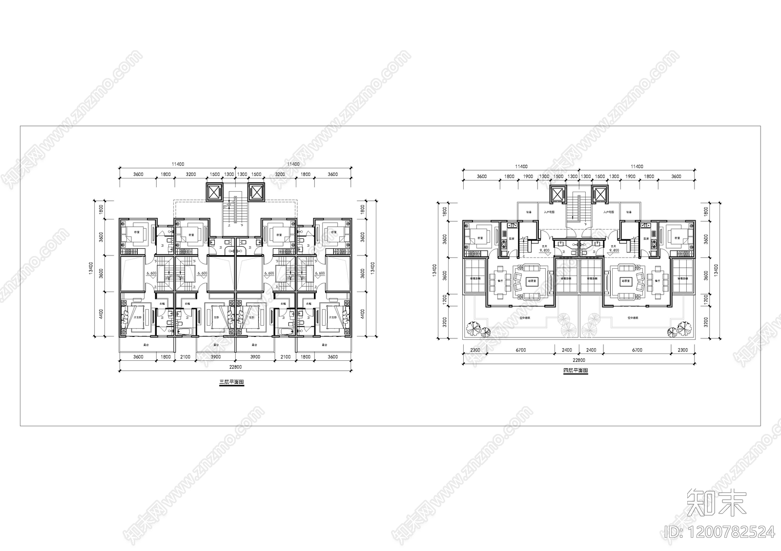 现代别墅建筑cad施工图下载【ID:1200782524】