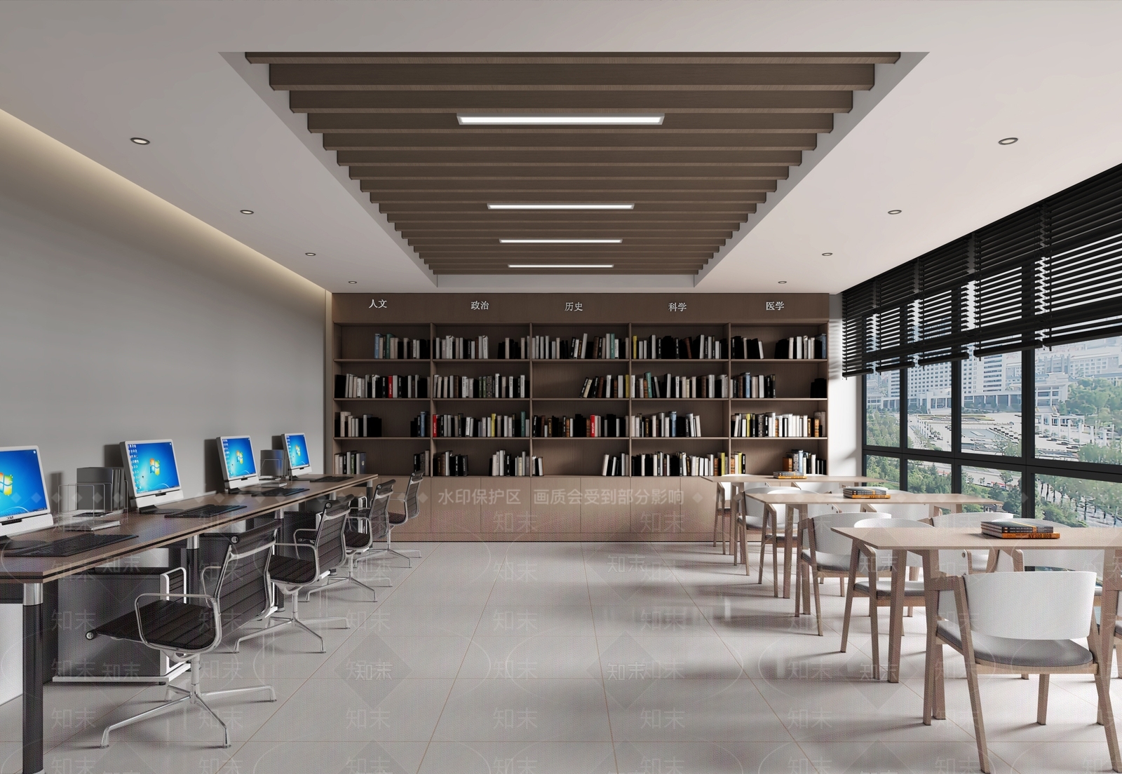 现代图书馆3D模型下载【ID:1200784116】