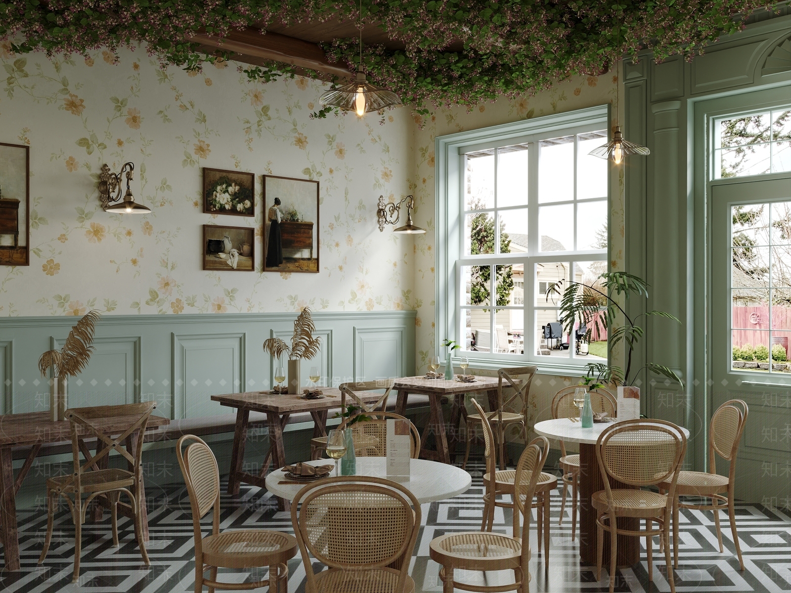 美式复古咖啡厅3D模型下载【ID:1200784543】