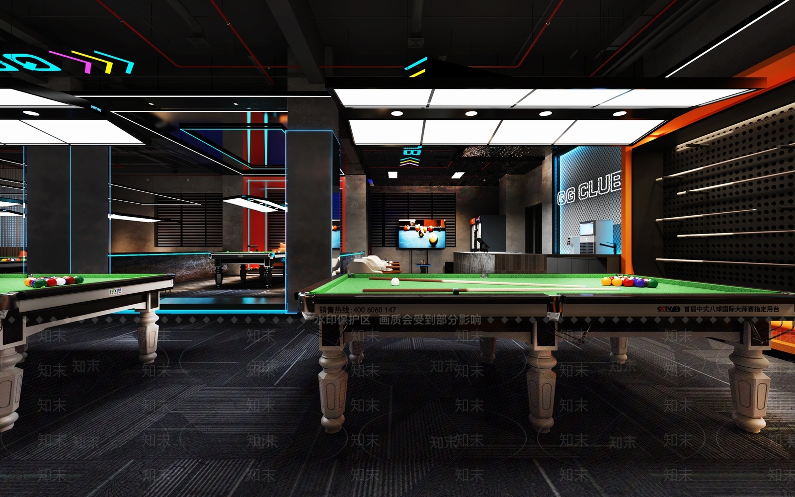 现代工业台球室3D模型下载【ID:1200785195】