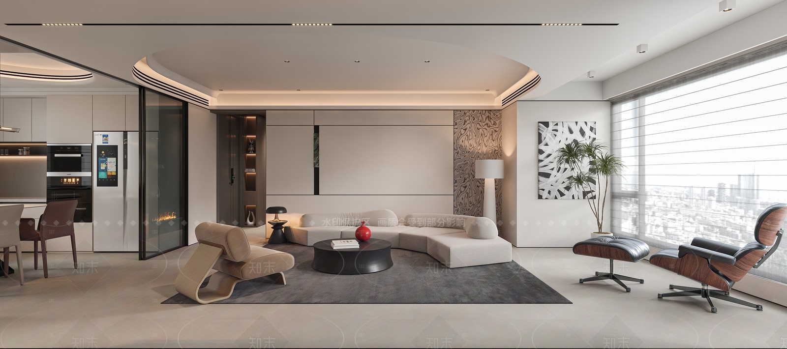 现代客餐厅3D模型下载【ID:1215187525】
