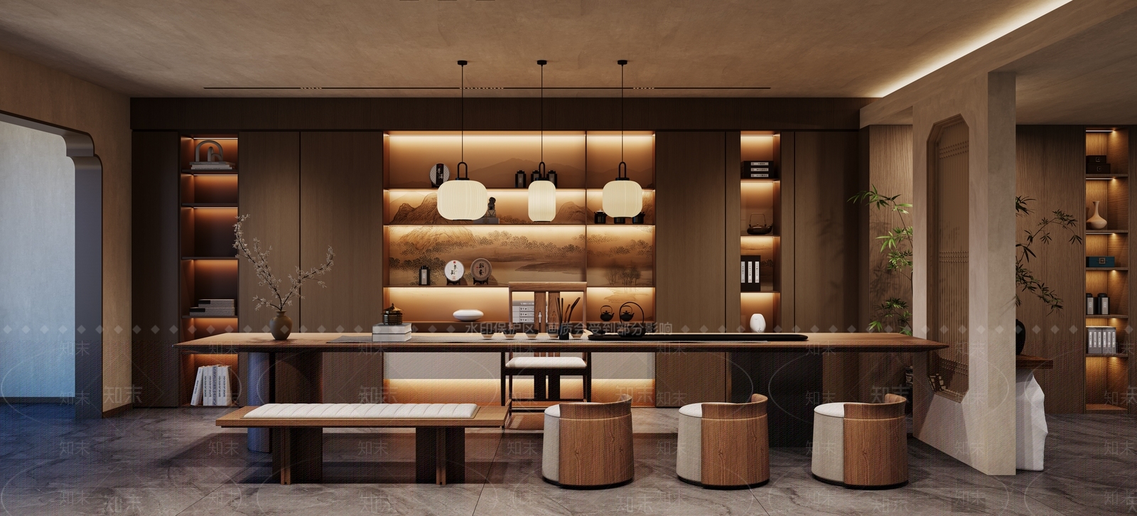 新中式现代酒店3D模型下载【ID:1200789059】