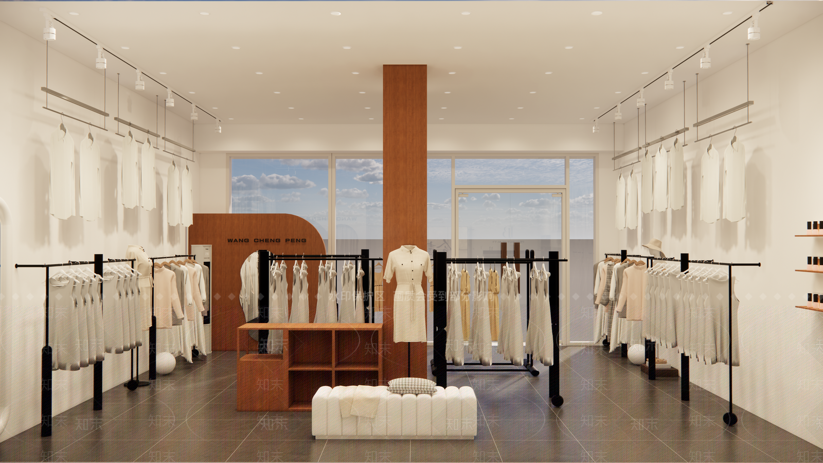 奶油现代服装店SU模型下载【ID:1200795215】