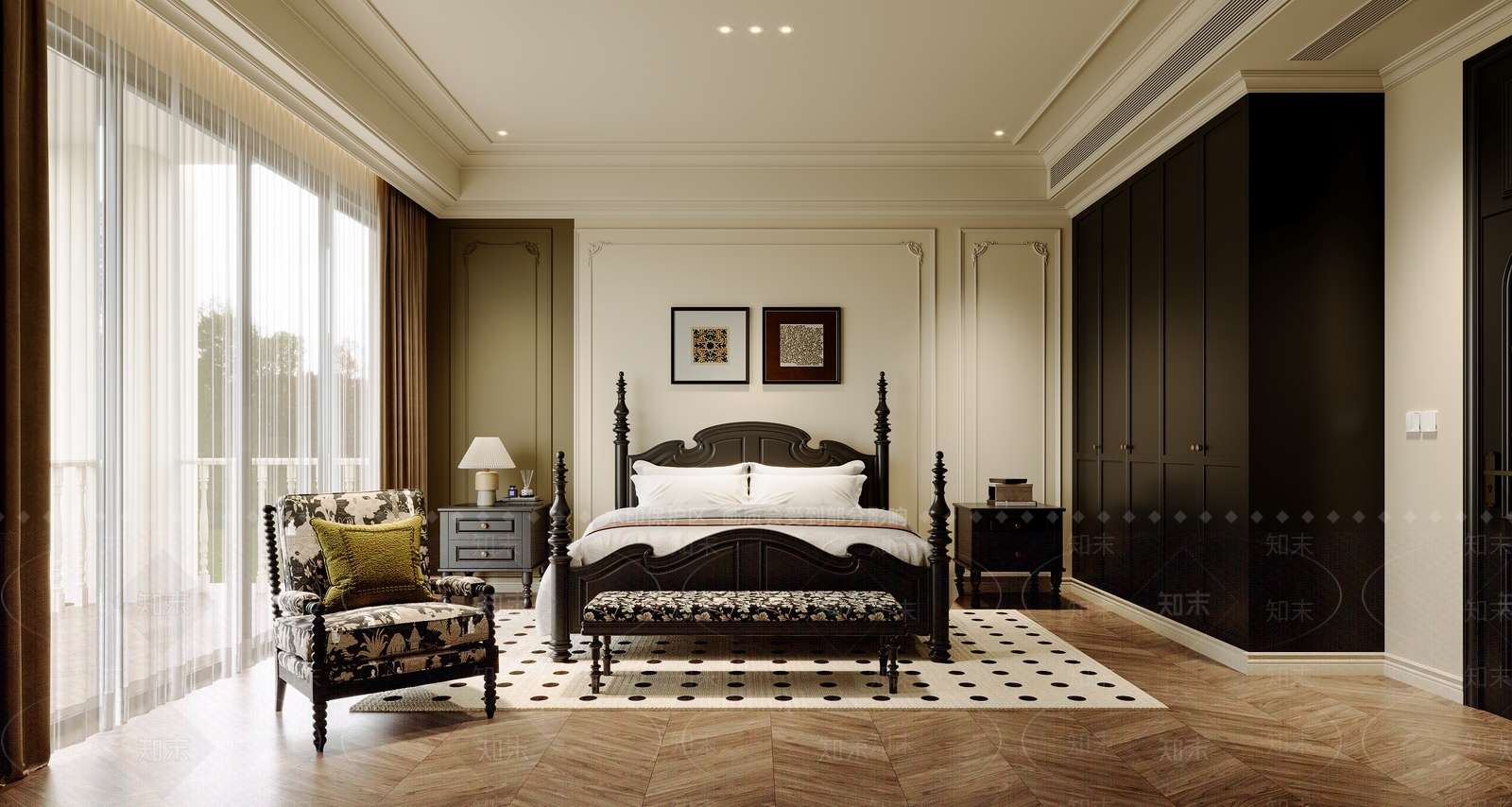 美式家居卧室3D模型下载【ID:1200801248】