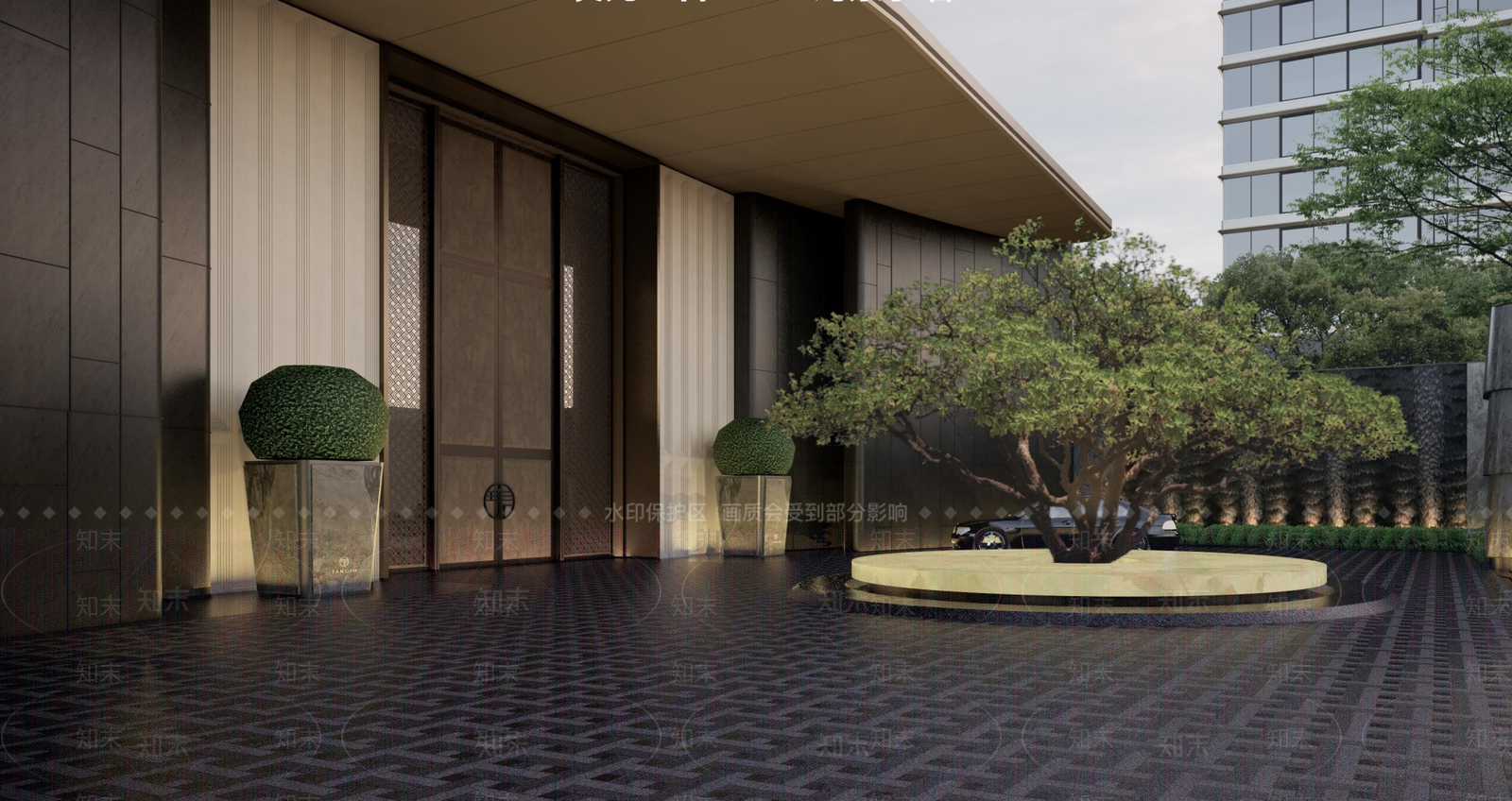 现代酒店入口SU模型下载【ID:1200803713】