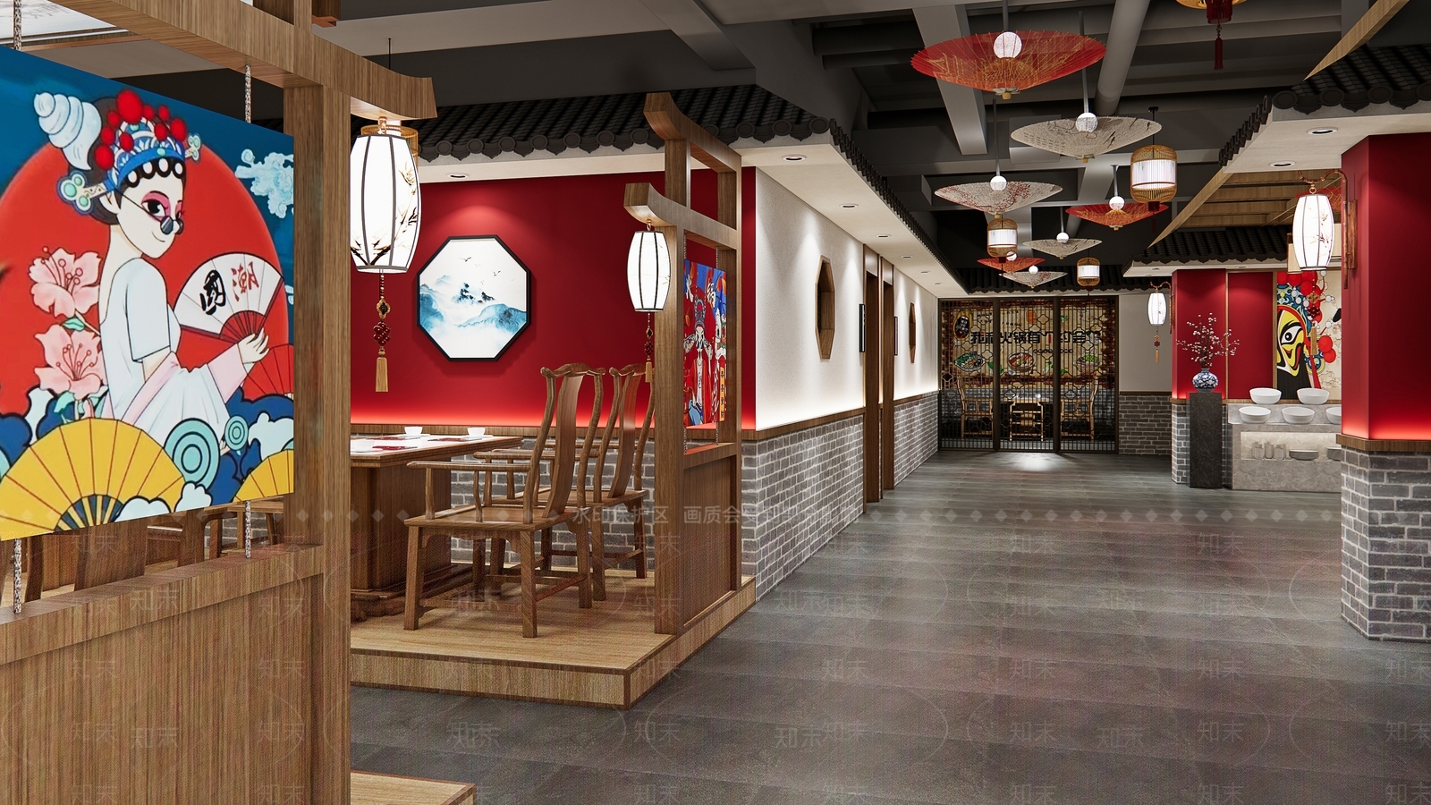 新中式中古火锅店SU模型下载【ID:1200806408】