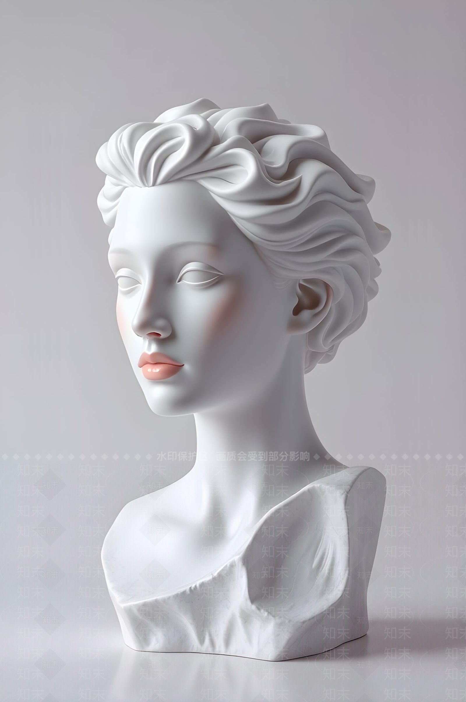 现代雕塑摆件3D模型渲染效果图
