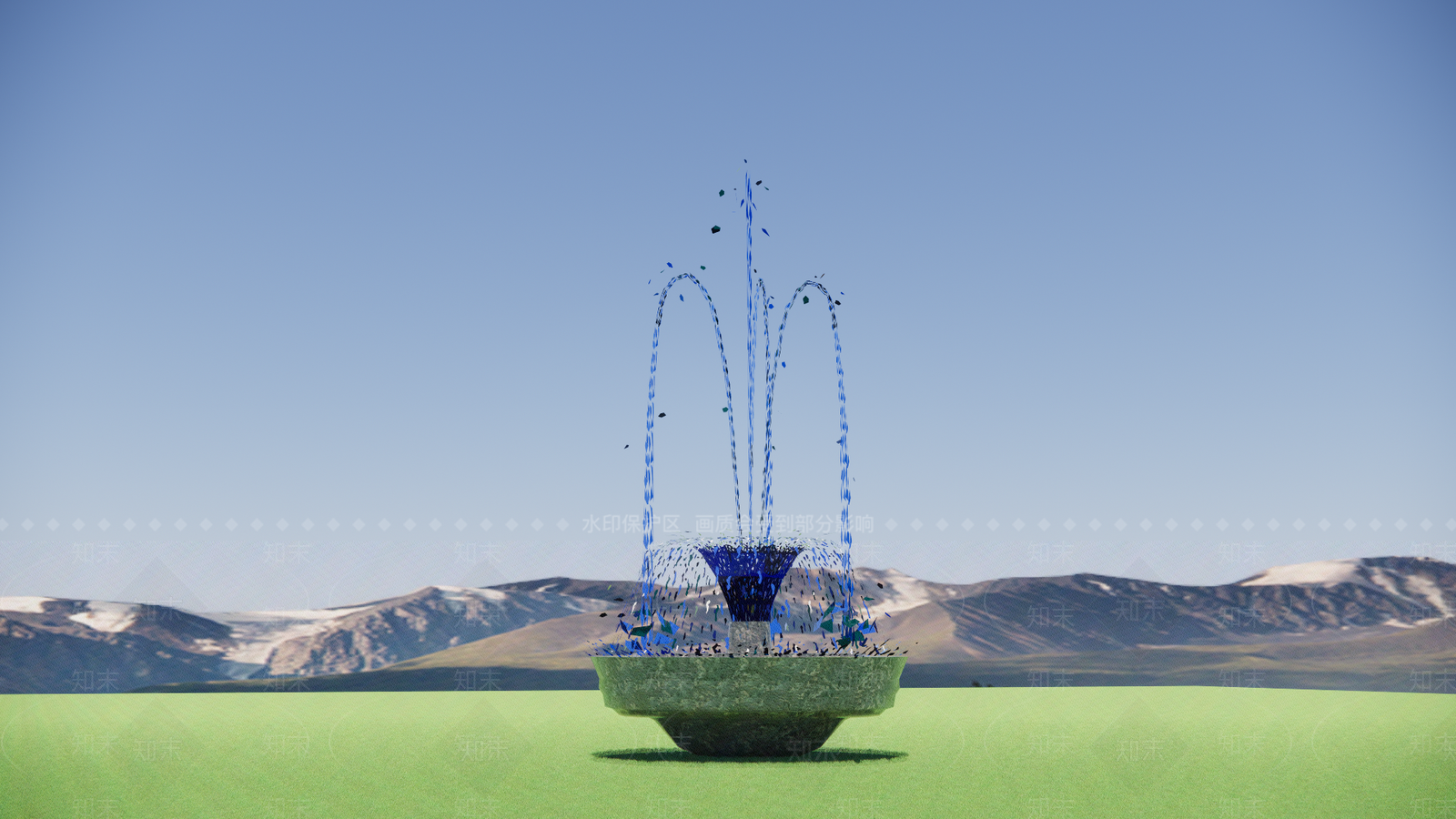 欧式简欧喷泉SU模型下载【ID:1200813798】