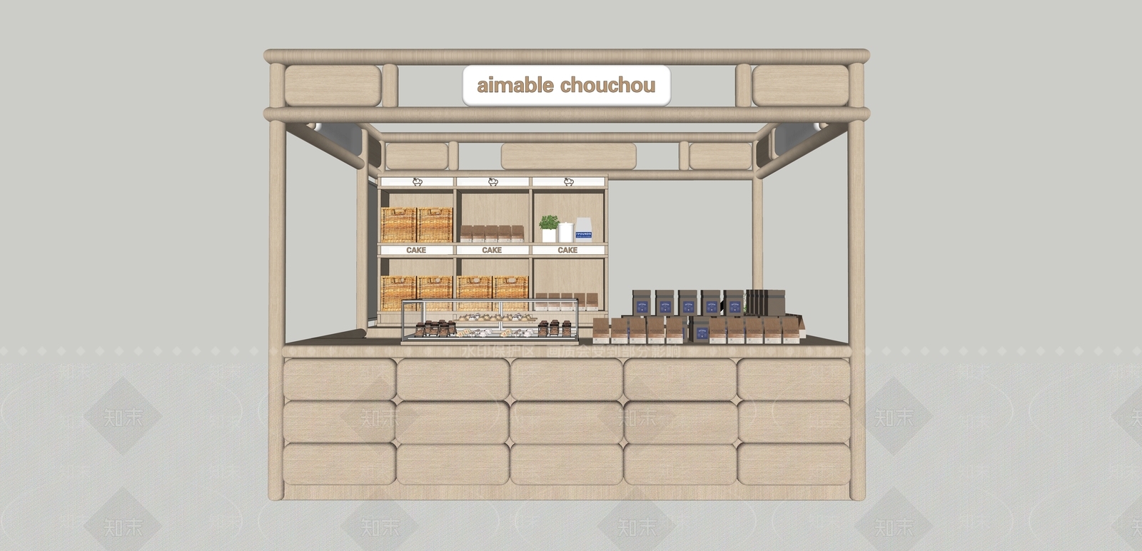 售卖亭SU模型下载【ID:1200814039】