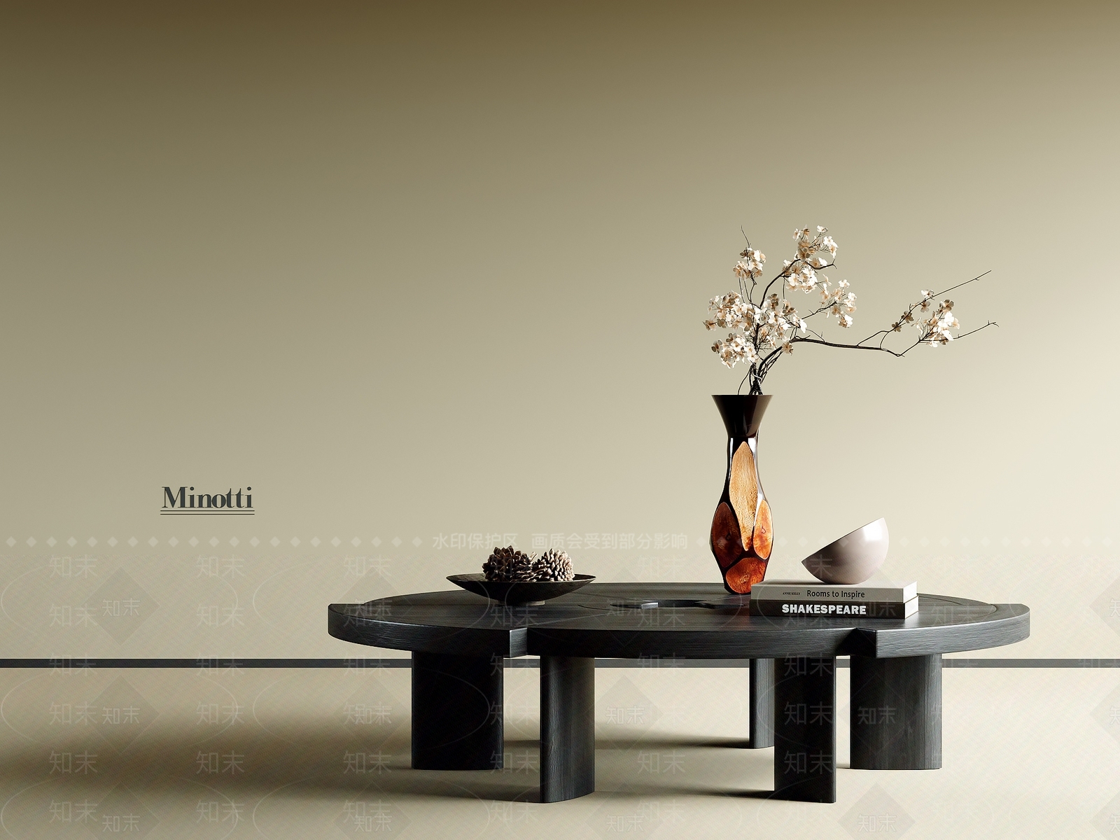 现代中古茶几3D模型下载【ID:1200814340】