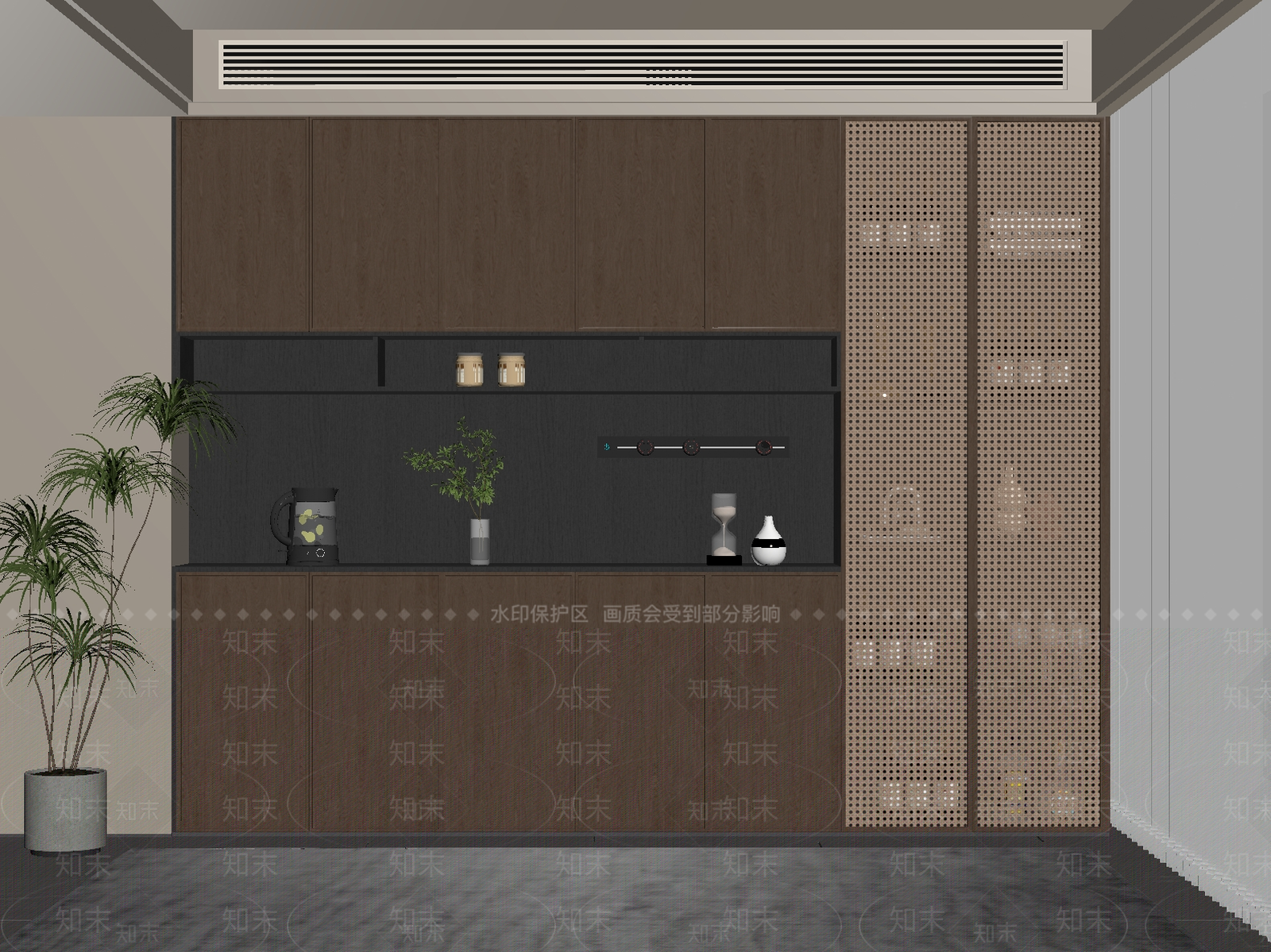 中古新中式酒柜SU模型下载【ID:1200815160】