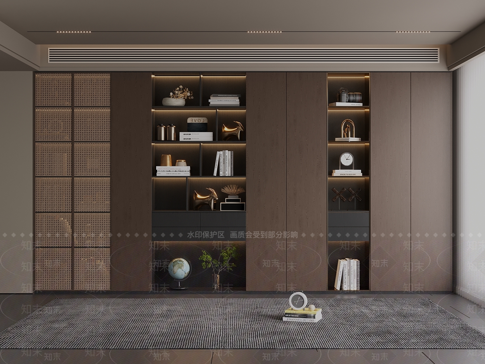 中古意式书柜SU模型下载【ID:1200815447】
