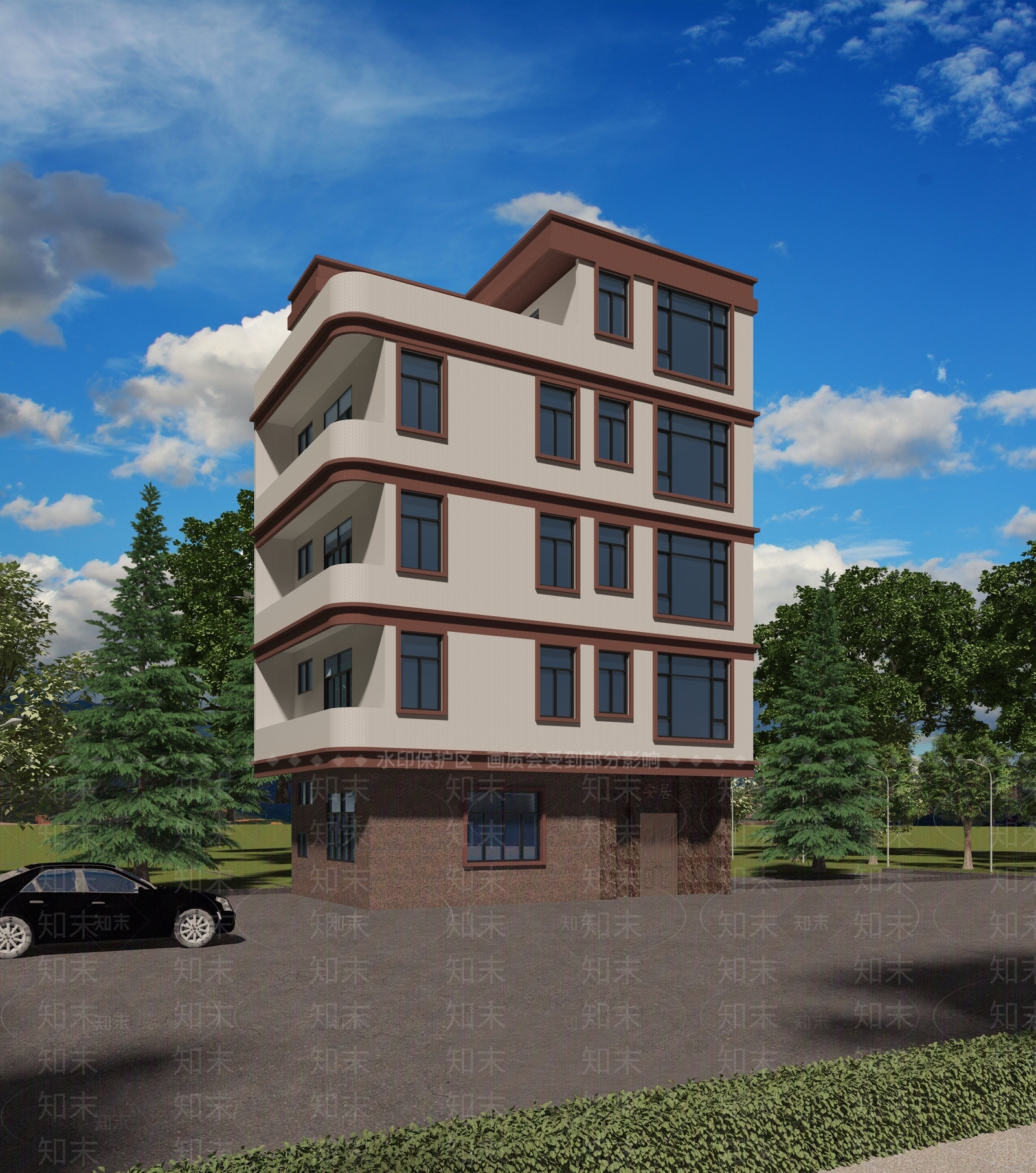现代别墅外观3D模型下载【ID:1200815514】