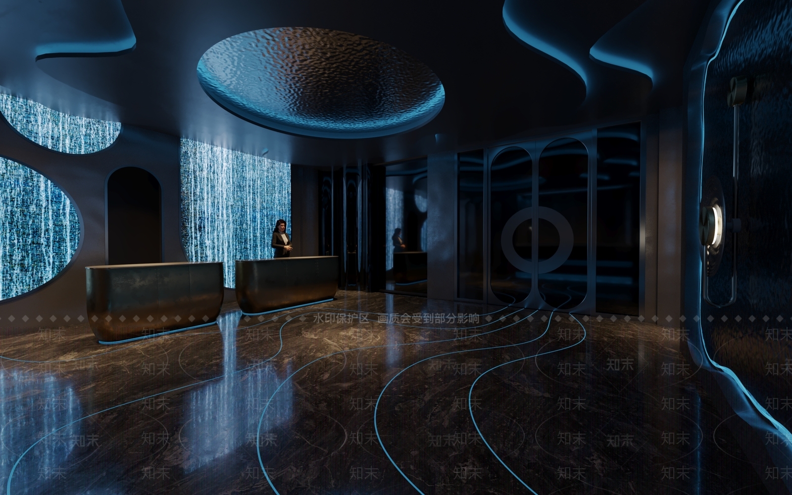 禅意轻奢足浴店3D模型下载【ID:1200815579】