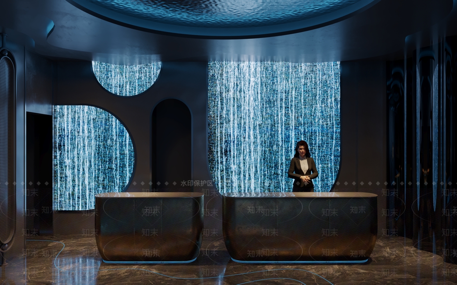 禅意轻奢足浴店3D模型下载【ID:1200815579】