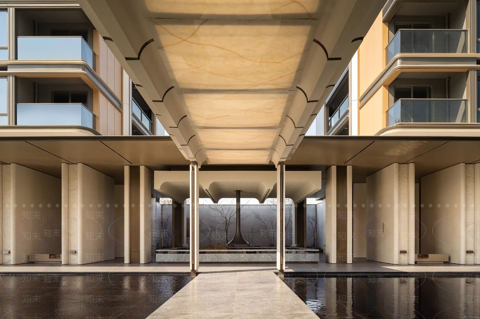 现代轻奢廊架空间SU模型下载【ID:1200816735】