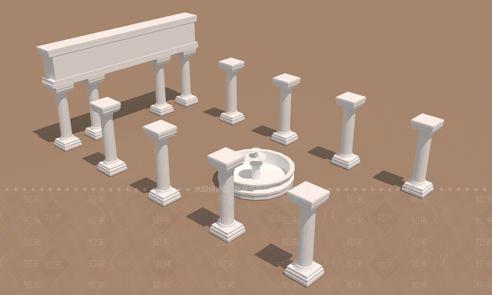 欧式柱子3D模型下载【ID:1200817188】